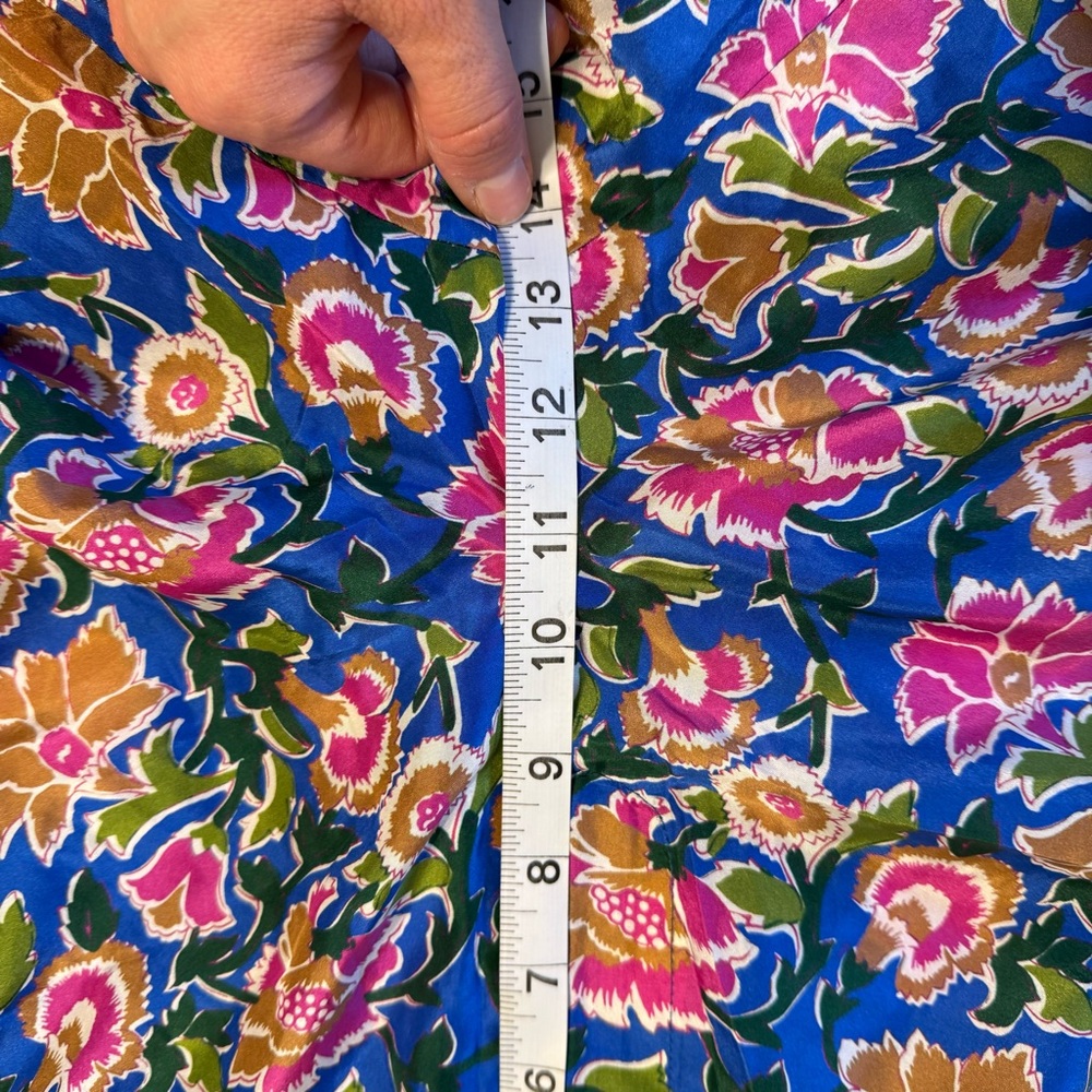 Veronica Beard Floral Wide Leg Pants - Blue and Pink - Picture 9 of 10